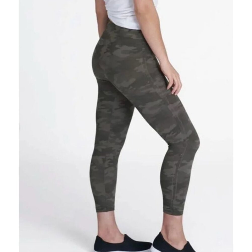 Spanx Leggings Women S Gray Camo Athletic Athleisure High Waist Shaping